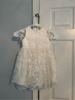 Anthropologie White Floral Lace Tulle Dress for Girls